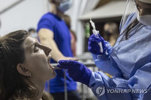 이스라엘 코로나19 검사[AP=연합뉴스]